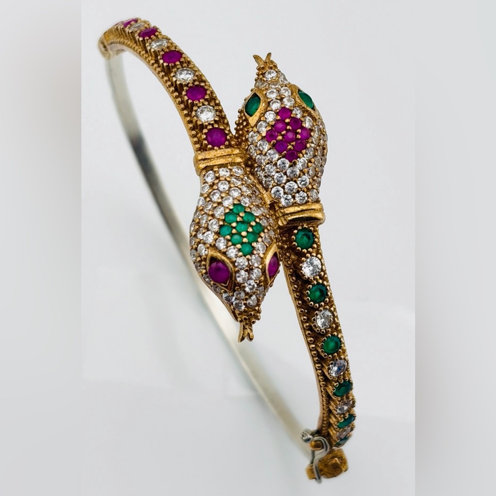 Exotic Delegate Sterling Silver Ruby Emerald Crys… - image 1